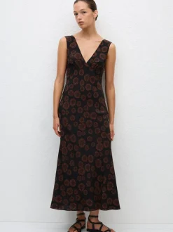 Plunge Slip Dress in Panama