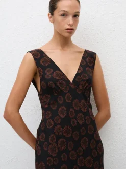 Plunge Slip Dress in Panama