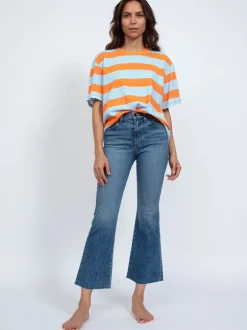 Printed Boy Tee in Orange Blue