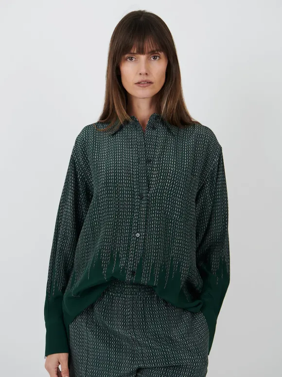 Pyjama Shirt in Green Chain