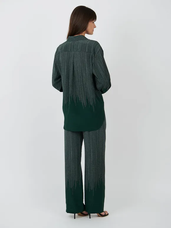 Pyjama Trouser in Green Chain