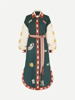Quincy Belted Shirt Dress Peacock