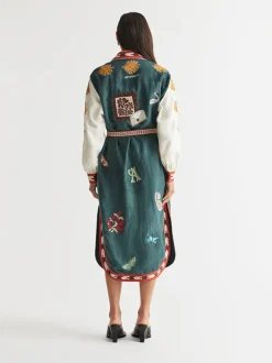 Quincy Belted Shirt Dress Peacock