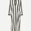Relaxed Stripe Djellaba in Nero Stripe