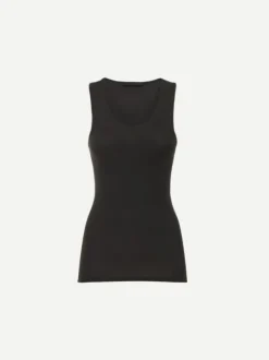 Ribbed Tank in Black