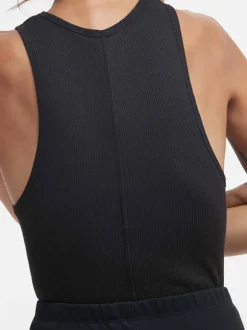 Ribbed Tank in Black