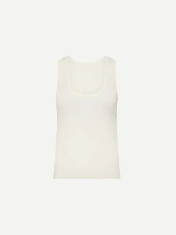 Ribbed Tank in Ecru