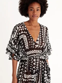 Rivage Robe in Imprime Tribu