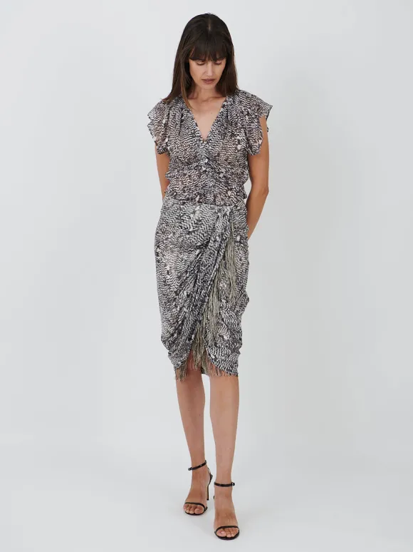 Roany Skirt in Black/Ecru