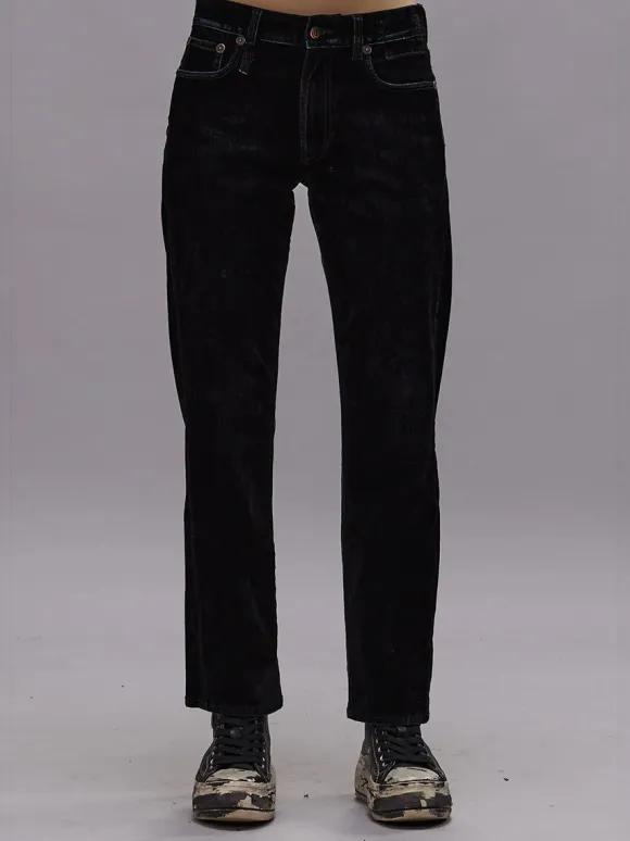Romeo Jean in Flocked Black