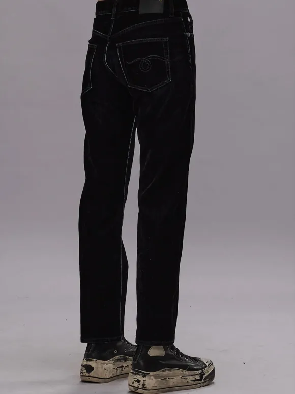 Romeo Jean in Flocked Black