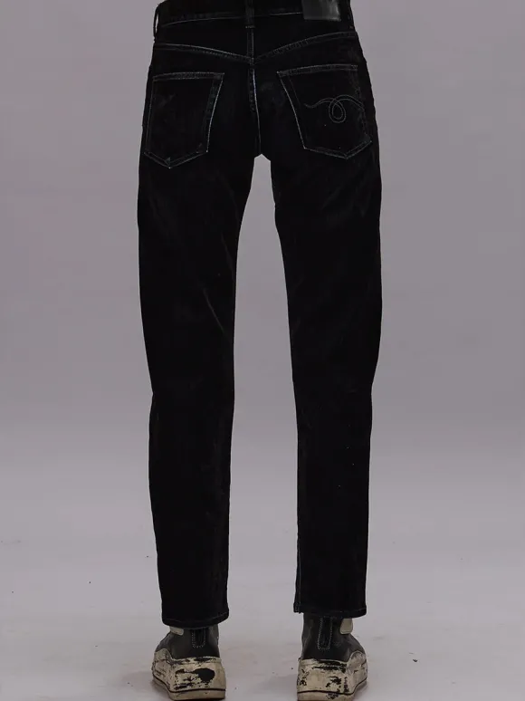 Romeo Jean in Flocked Black