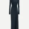 Ruched Detail Gown in Midnight