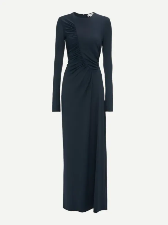 Ruched Detail Gown in Midnight