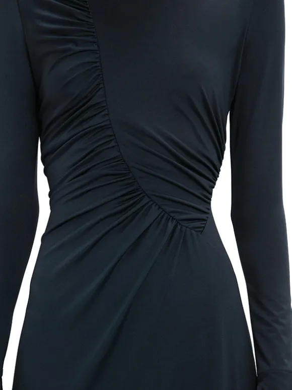 Ruched Detail Gown in Midnight