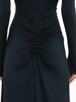Ruched Detail Gown in Midnight
