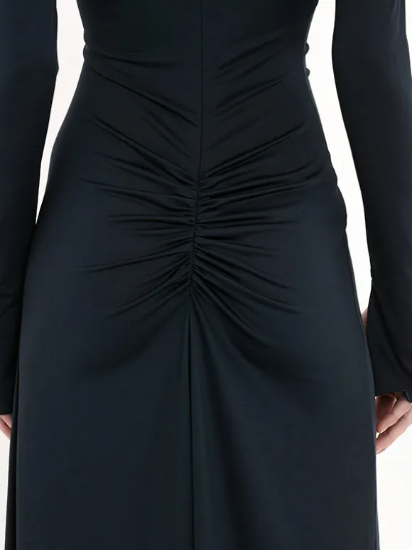 Ruched Detail Gown in Midnight
