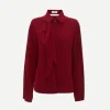 Ruffle Detail Blouse in Oxblood
