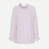 Ruffled Neck Blouse in Petunia