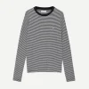 Rylan Tee in Black and White Stripe