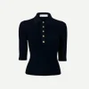Sera Knit Polo in Black