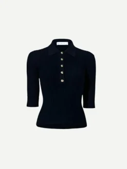 Sera Knit Polo in Black