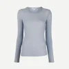 Sheer Slub L/s Crew Tee in Aura