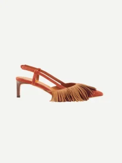Shira Fringe Sling Back in Sierra