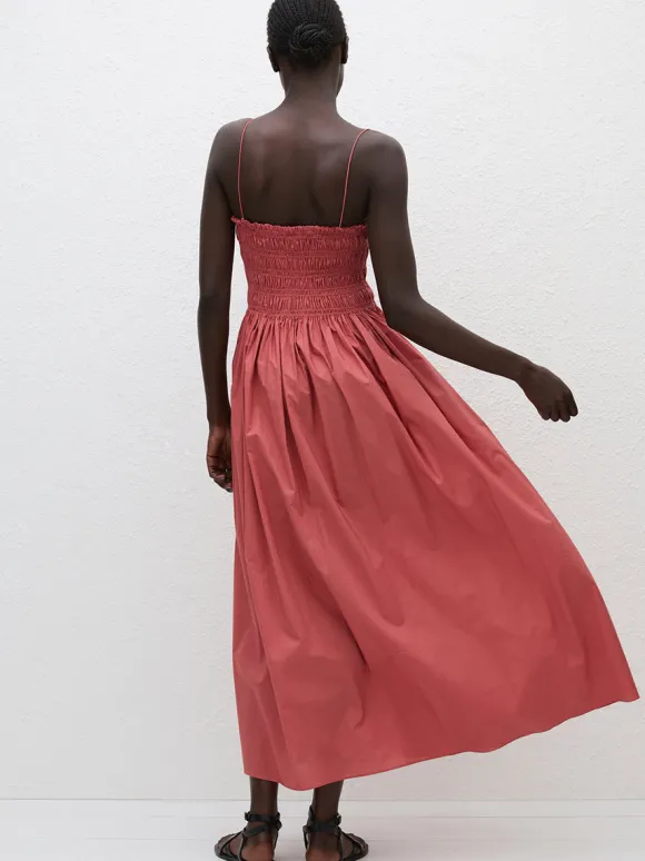 Shirred Bodice Dress in Rose