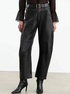 Shon Leather Pant in Black