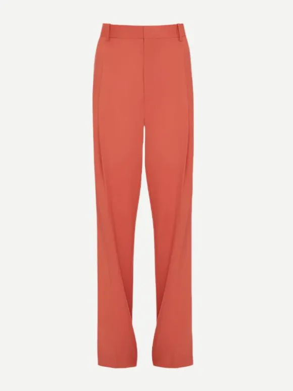Single Pleat Trouser in Papaya