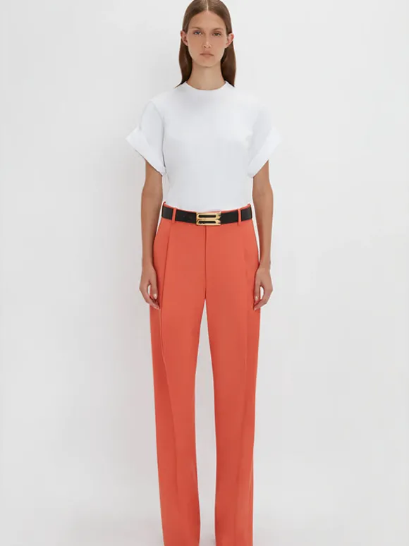 Single Pleat Trouser in Papaya