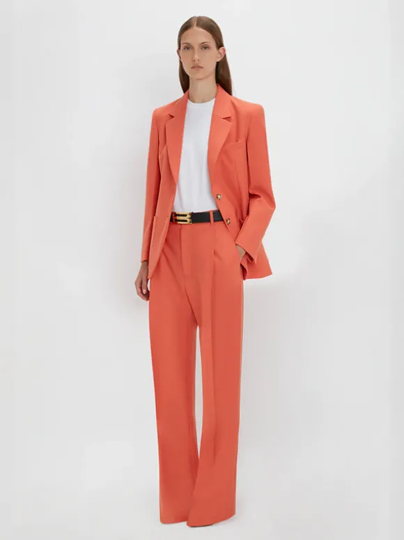 Single Pleat Trouser in Papaya