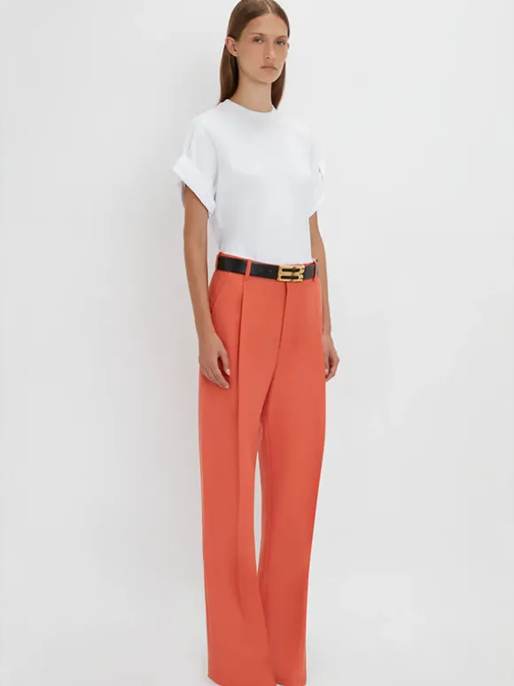 Single Pleat Trouser in Papaya