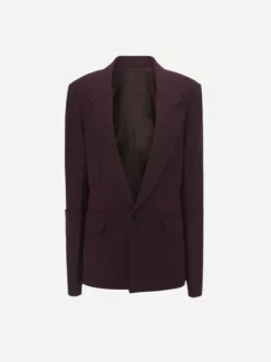 Sleeve Detail Patch Pocket Jacket in Deep Mahogany