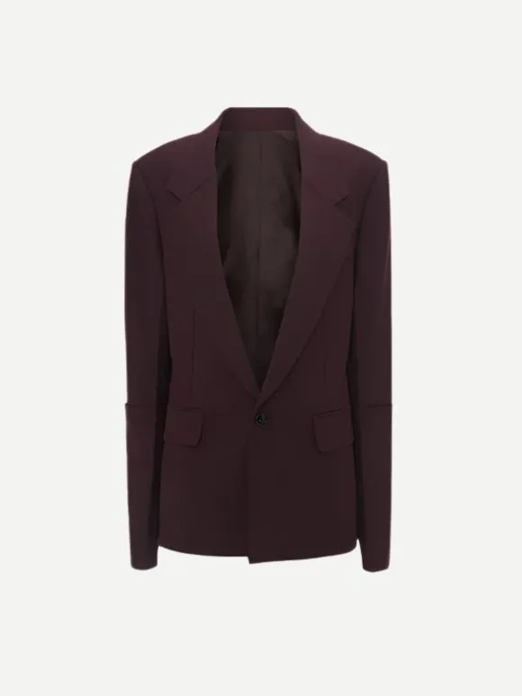 Sleeve Detail Patch Pocket Jacket in Deep Mahogany