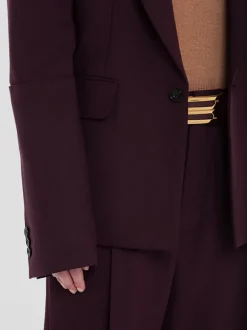 Sleeve Detail Patch Pocket Jacket in Deep Mahogany