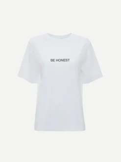 Slogan Tee Be Honest in White