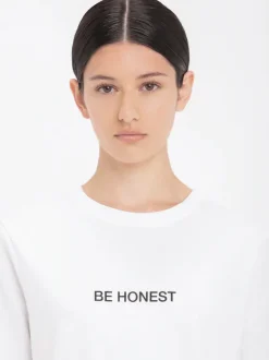 Slogan Tee Be Honest in White