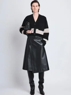 Sofia Cardigan In Black Striped Cashmere