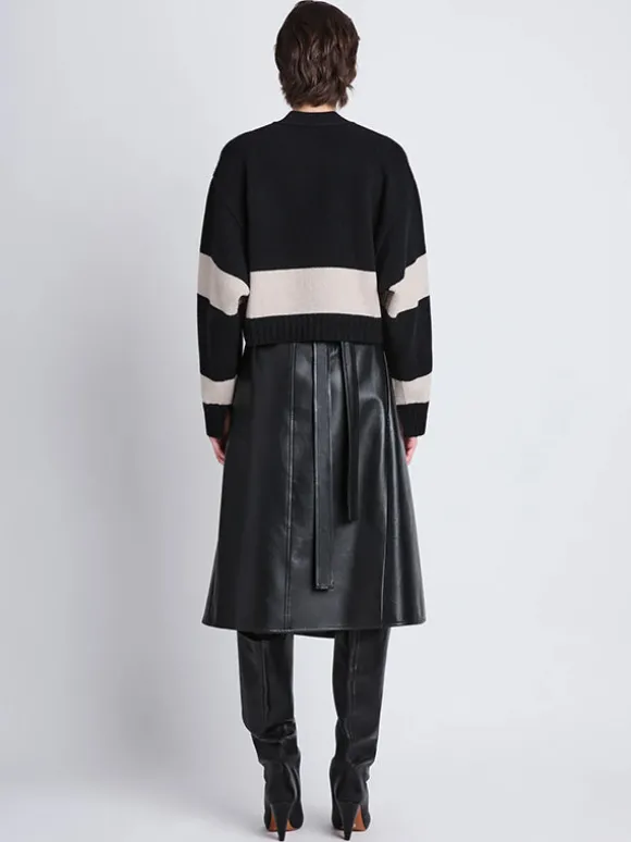 Sofia Cardigan In Black Striped Cashmere