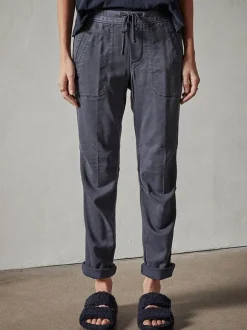 Soft Drape Utility Pant in Blue Oil