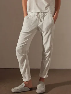Soft Drape Utility Pant in White