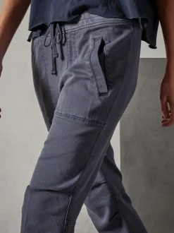 Soft Drape Utility Pant in Blue Oil