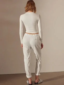 Soft Drape Utility Pant in White