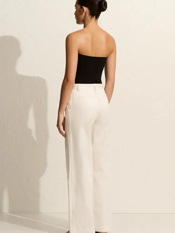 Straight Twill Trouser in Chalk