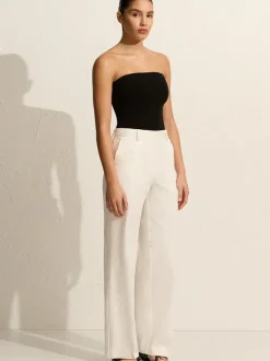 Straight Twill Trouser in Chalk