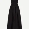 Strapless Lace Up Dress in Black