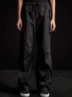 Stretch Poplin Wide Leg Pant In Black