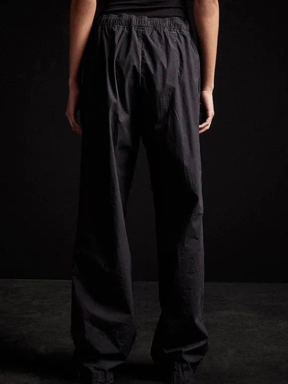 Stretch Poplin Wide Leg Pant In Black